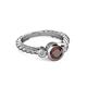2 - Azalea Red Garnet and Diamond Three Stone Engagement Ring 