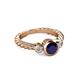 2 - Azalea Blue Sapphire and Diamond Three Stone Engagement Ring 