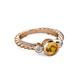 2 - Azalea Citrine and Diamond Three Stone Engagement Ring 