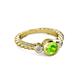 2 - Azalea Peridot and Diamond Three Stone Engagement Ring 