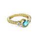 2 - Azalea London Blue Topaz and Diamond Three Stone Engagement Ring 