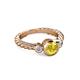 2 - Azalea Yellow Sapphire and Diamond Three Stone Engagement Ring 