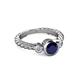 2 - Azalea Blue Sapphire and Diamond Three Stone Engagement Ring 
