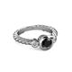 2 - Azalea Black and White Diamond Three Stone Engagement Ring 