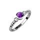 3 - Azalea Amethyst and Diamond Three Stone Engagement Ring 