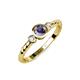 3 - Azalea Iolite and Diamond Three Stone Engagement Ring 