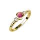 3 - Azalea Rhodolite Garnet and Diamond Three Stone Engagement Ring 