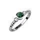 3 - Azalea Emerald and Diamond Three Stone Engagement Ring 