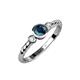 3 - Azalea Blue and White Diamond Three Stone Engagement Ring 