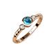 3 - Azalea London Blue Topaz and Diamond Three Stone Engagement Ring 