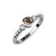 3 - Azalea Smoky Quartz and Diamond Three Stone Engagement Ring 