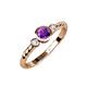 3 - Azalea Amethyst and Diamond Three Stone Engagement Ring 