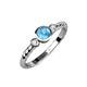 3 - Azalea Blue Topaz and Diamond Three Stone Engagement Ring 