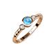 3 - Azalea Blue Topaz and Diamond Three Stone Engagement Ring 