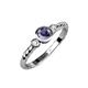 3 - Azalea Iolite and Diamond Three Stone Engagement Ring 