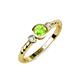 3 - Azalea Peridot and Diamond Three Stone Engagement Ring 