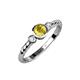 3 - Azalea Yellow Sapphire and Diamond Three Stone Engagement Ring 