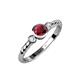 3 - Azalea Ruby and Diamond Three Stone Engagement Ring 