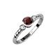 3 - Azalea Red Garnet and Diamond Three Stone Engagement Ring 
