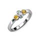 3 - Caron 0.68 ctw Natural GIA Certified Diamond Oval Shape (6x4 mm) and Side Citrine Three Stone Ring  