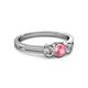 2 - Irina Pink Tourmaline and Diamond Three Stone Engagement Ring 