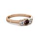 2 - Irina Red Garnet and Diamond Three Stone Engagement Ring 