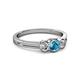 2 - Irina London Blue Topaz and Diamond Three Stone Engagement Ring 