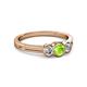 2 - Irina Peridot and Diamond Three Stone Engagement Ring 