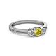 2 - Irina Yellow and White Diamond Three Stone Engagement Ring 