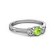 2 - Irina Peridot and Diamond Three Stone Engagement Ring 
