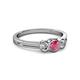 2 - Irina Rhodolite Garnet and Diamond Three Stone Engagement Ring 
