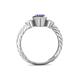 4 - Carolyn Oval Cut Tanzanite and Diamond Three Stone Engagement Ring 