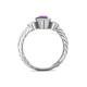 4 - Carolyn Oval Cut Amethyst and Diamond Three Stone Engagement Ring 