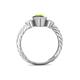 4 - Carolyn Oval Cut Peridot and Diamond Three Stone Engagement Ring 