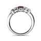 4 - Raea Red Garnet and Diamond Three Stone Engagement Ring 
