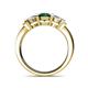 4 - Raea Emerald and Diamond Three Stone Engagement Ring 