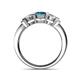 4 - Raea Blue and White Diamond Three Stone Engagement Ring 