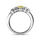 4 - Raea Yellow and White Diamond Three Stone Engagement Ring 
