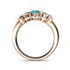 4 - Raea London Blue Topaz and Diamond Three Stone Engagement Ring 