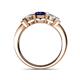 4 - Raea Blue Sapphire and Diamond Three Stone Engagement Ring 