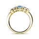 4 - Raea Blue Topaz and Diamond Three Stone Engagement Ring 