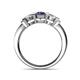 4 - Raea Iolite and Diamond Three Stone Engagement Ring 