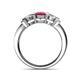 4 - Raea Rhodolite Garnet and Diamond Three Stone Engagement Ring 