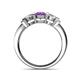 4 - Raea Amethyst and Diamond Three Stone Engagement Ring 