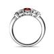4 - Raea Ruby and Diamond Three Stone Engagement Ring 