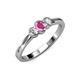 3 - Irina Pink Sapphire and Diamond Three Stone Engagement Ring 