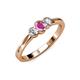 3 - Irina Pink Sapphire and Diamond Three Stone Engagement Ring 