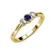 3 - Irina Blue Sapphire and Diamond Three Stone Engagement Ring 