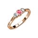 3 - Irina Pink Tourmaline and Diamond Three Stone Engagement Ring 