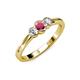 3 - Irina Rhodolite Garnet and Diamond Three Stone Engagement Ring 
